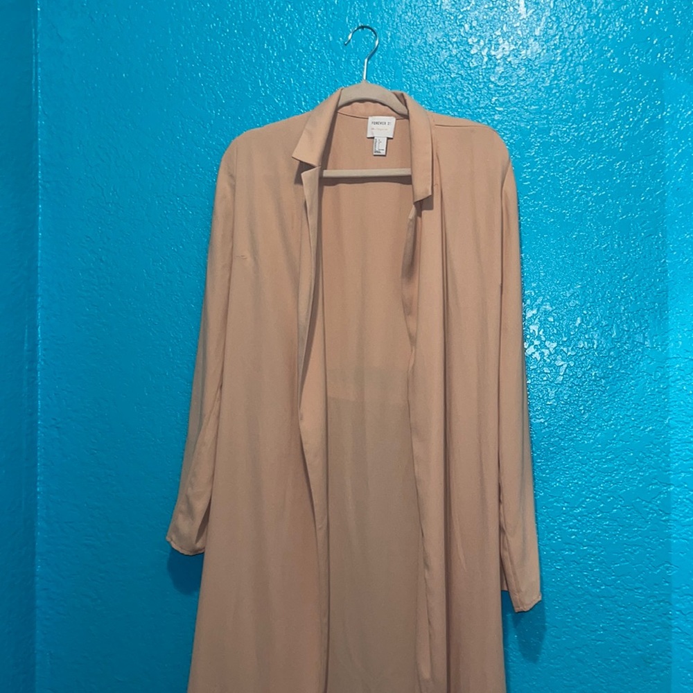 Beige long coat forever21